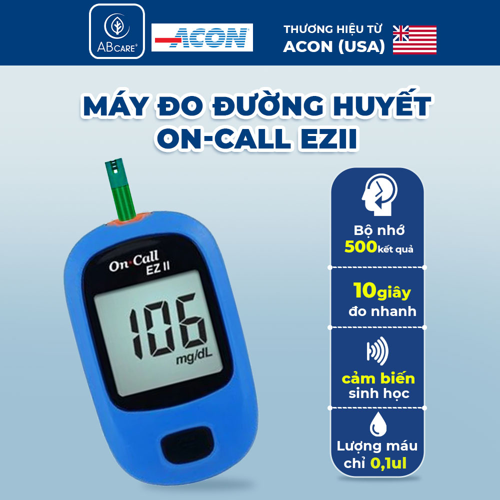 Máy đo đường huyết ACON On-Call EZII - Đo nhanh trong 10S Bảo hành trọn đời