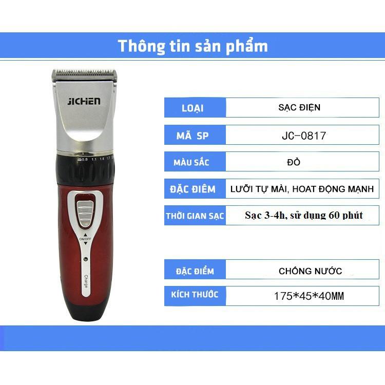 Tông đơ cắt tóc Jichen 0817 tặng bộ kéo cắt tỉa và dao cạo râu đa năng - LT Store