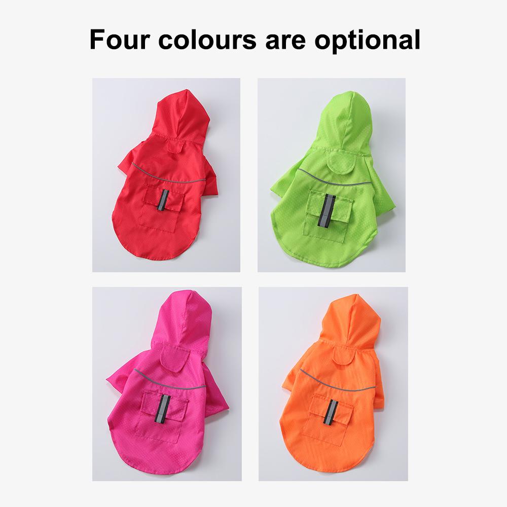 Summer Outdoor Puppy Pet Rain Coat with Reflective Stripe Waterproof Jackets Raincoat for Dogs Cats Apparel Clothes