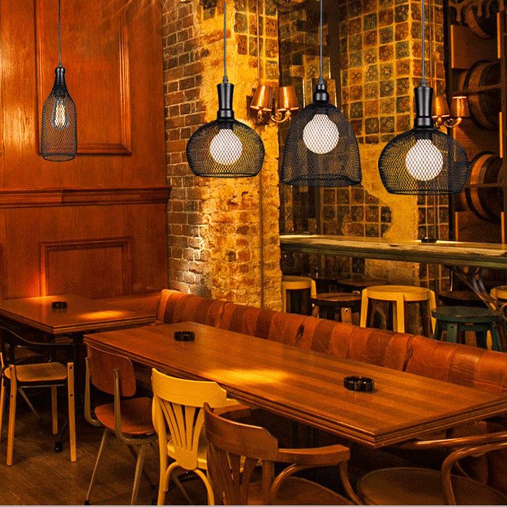 Black Metal Retro Iron Ceiling Pendant Light Chandeliers Fitting Lampshade Loft