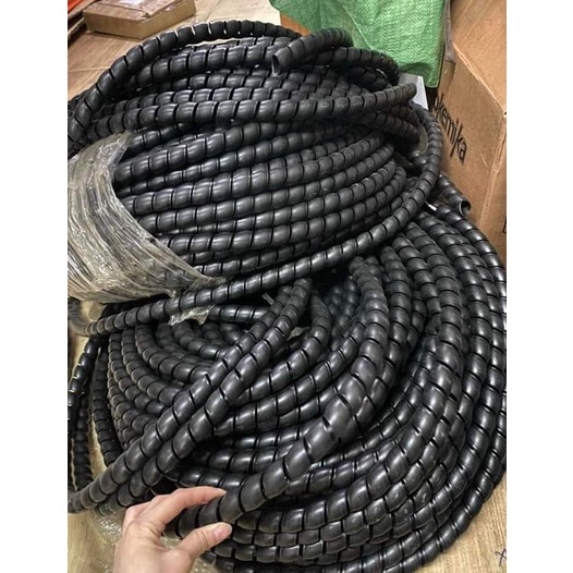 Cuộn dây xoắn ruột gà chống mài mòn, chống cuộn rối vòi nước rửa xe cao áp, dây bọc điện phi 6/8/10/12/16/20mm dài 4 mét