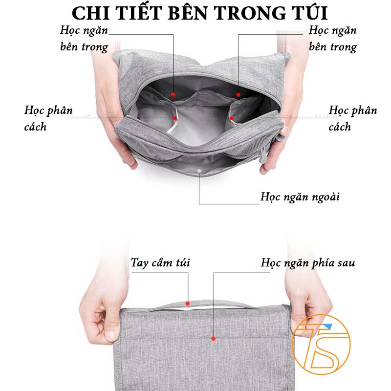 Túi du lịch để đồ cá nhân, mỹ phẩm, đồ trang điểm tiện lợi trong các chuyến đi du lịch, công tác, pinic