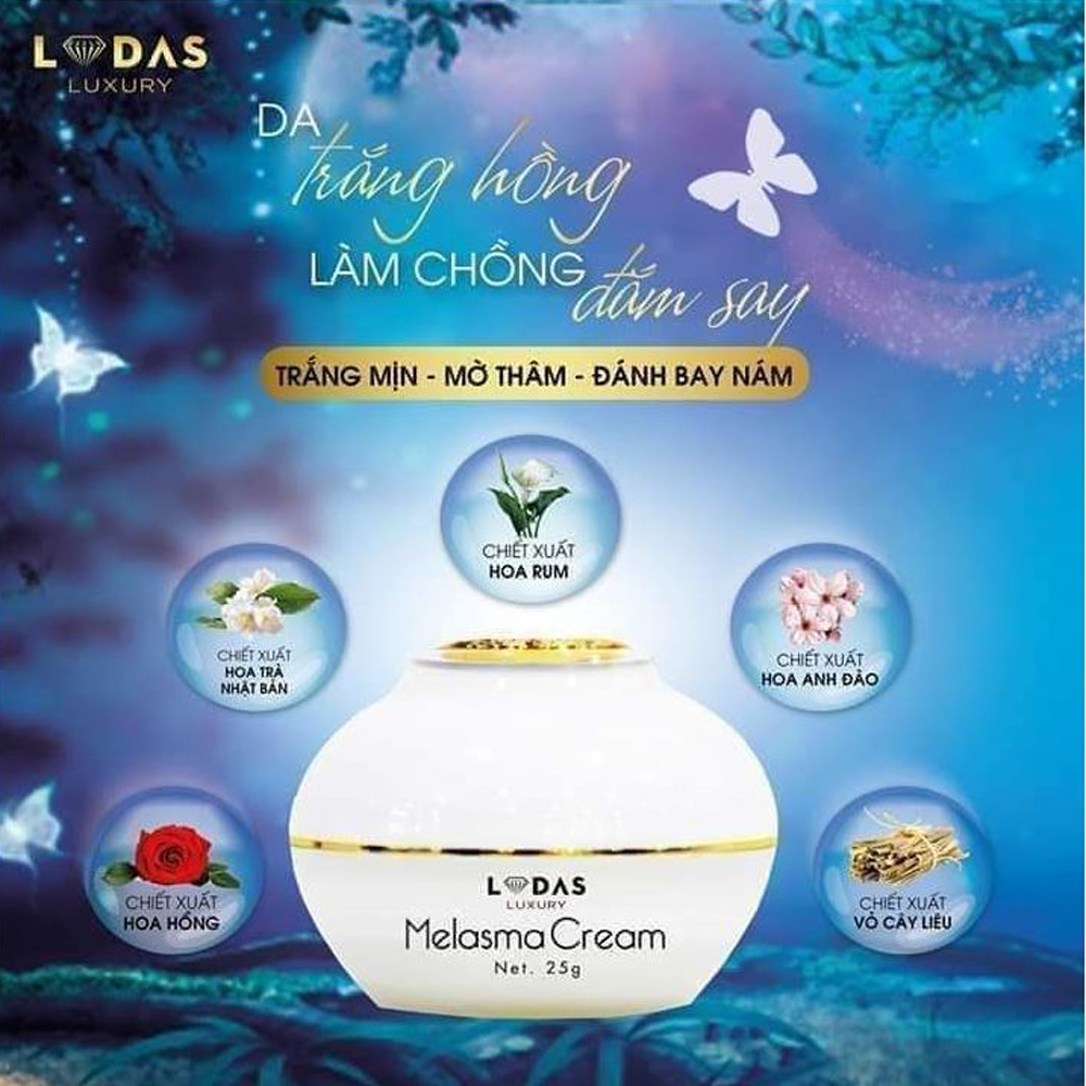 Cao Nám Hoa Hồng kết hợp Serum Nước Thần Lodas Luxury - Bộ đôi đình đám đặc trị hiệu quả da nám, tàn nhang, làm mờ vết sẹo, đốm đen, tái tạo và dưỡng ẩm cho da giúp da căng bóng, trắng sáng, tươi trẻ