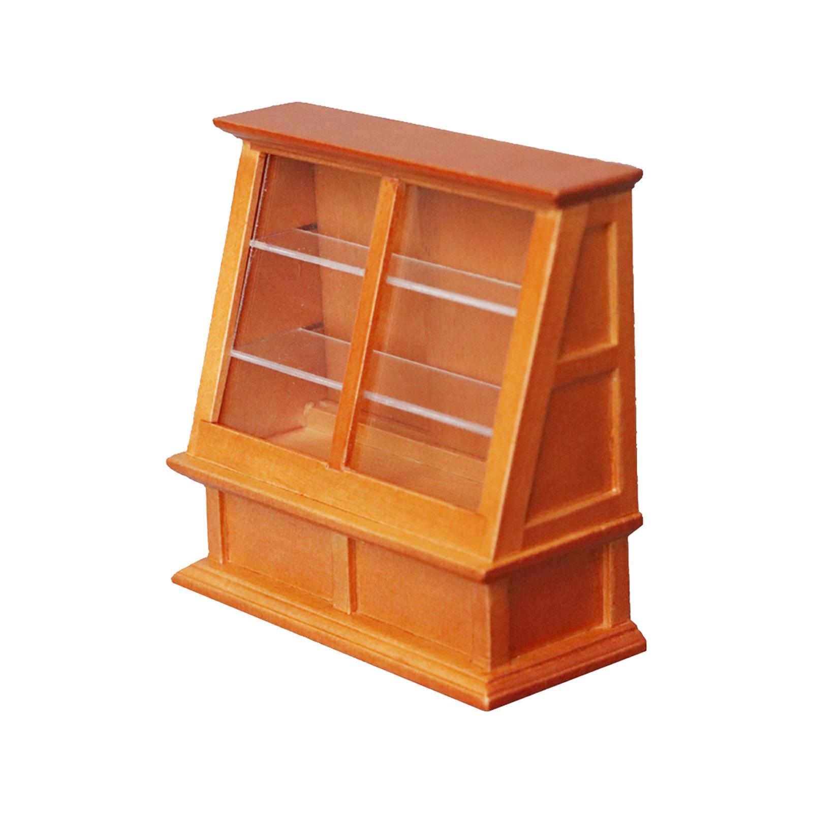 1:12 Dollhouse Miniature Store Cake Cabinet Decoration Miniature Dollhouse Food Cabinet Furniture Accessories