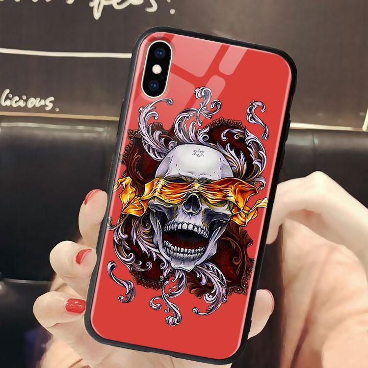 Ốp Lưng Đầu Lâu Cường Lực dành cho Iphone 6/6Plus/6S/6S Plus/7/7Plus/8/8Plus/X/Xs/Xs Max/11/11 Promax/12/12 Promax Lpc20120020