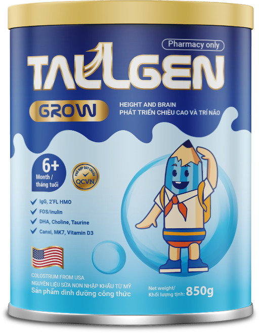 Sữa Tallgen Grow phát triển chiều cao &amp; trí não cho trẻ từ 06 tháng tuổi