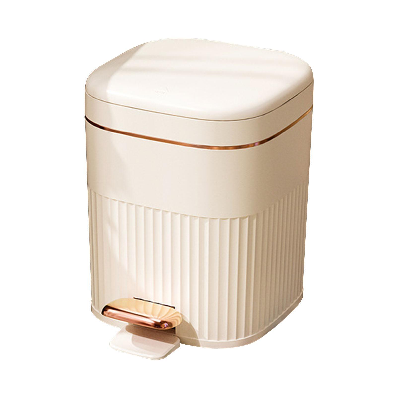 Kitchen Waste Basket Rectangular Step on Trash Can for Study Sunroom Bedroom