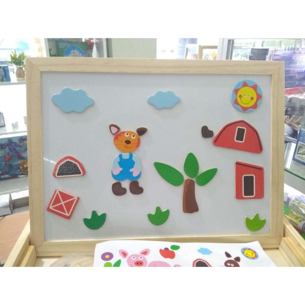 Bộ ghép hình nam châm gỗ động vật