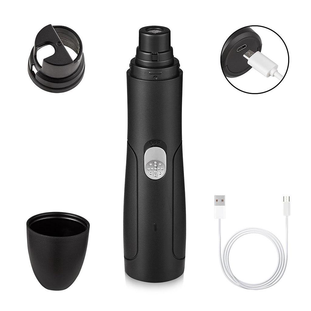 Electric Pet Cat Dog Nail Trimmer Grooming Tool Grinder Clipper Kit White