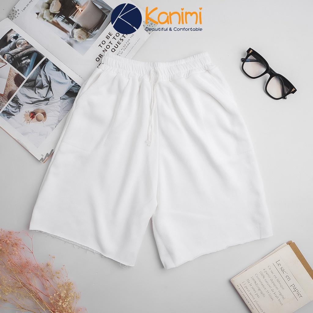 Quần đùi mặc nhà nữ in chữ sau Kanimi, quần đùi nữ phong cách Ulzzang Unisex - QN15