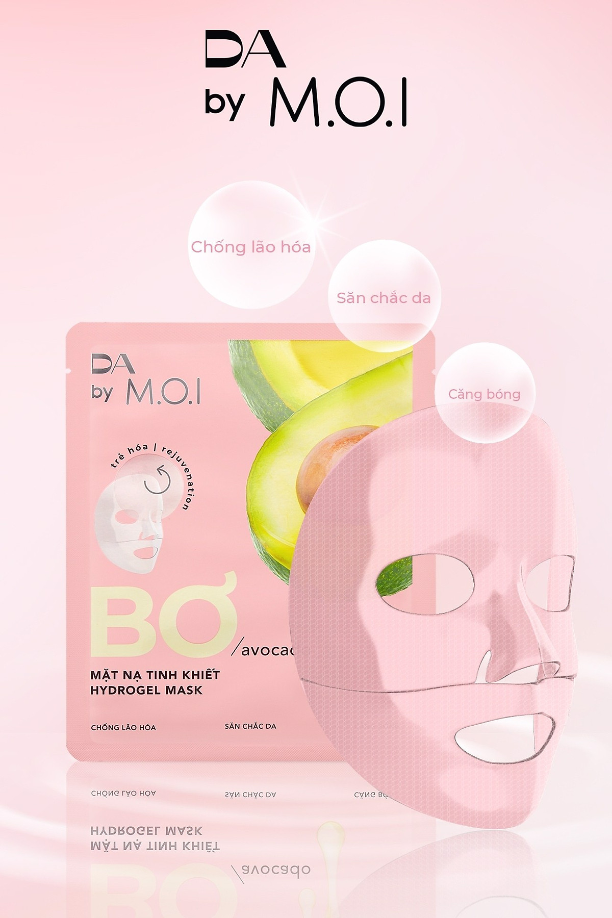 Combo 3 hộp Mặt Nạ Gạo Trong Suốt M.O.I RICE HYDROGEL MASKS Hồ Ngọc Hà (3 Miếng/Hộp) 