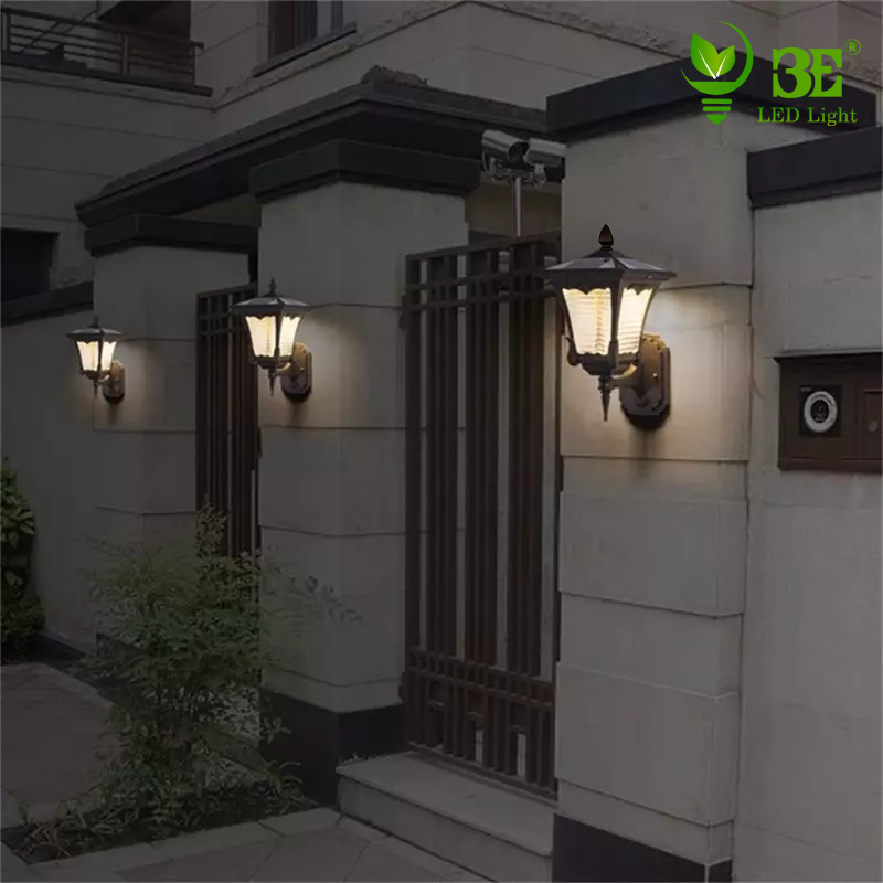 Đèn Treo Tường Gắn Tường Ốp Tường Ngoài Trời 3E LED LIGHT Năng Lượng Mặt Trời Chống Nước IP65