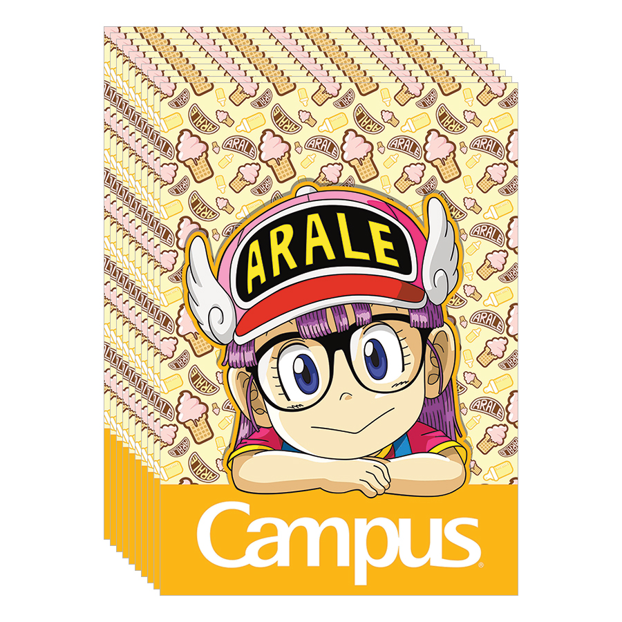 Lốc 10 Cuốn Vở 4 Ô Ly (2,5X2,5Mm) Campus Arale Norimaki NB-BARN48 - ĐL 100 (48 Trang) - Giao Mẫu Ngẫu Nhiên