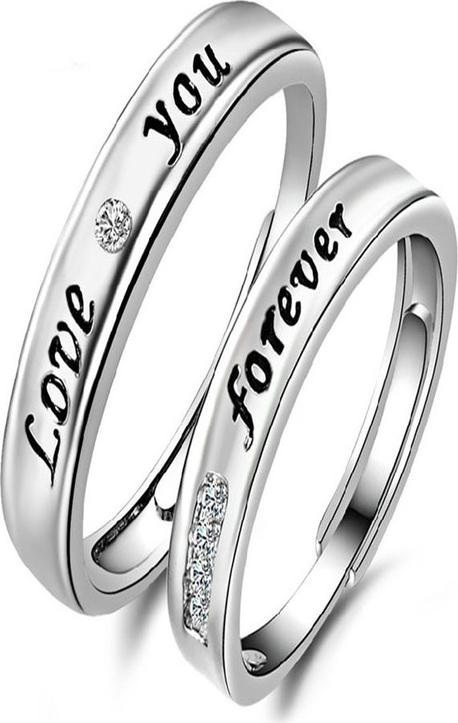 Nhẫn cặp nhẫn đôi thời trang love you forever NC09