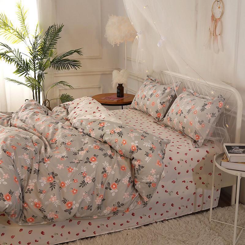 Bộ chăn ga Cotton Poly họa tiết hoa đá siêu sang chảnh, mẫu mới - Hàng nhập khẩu
