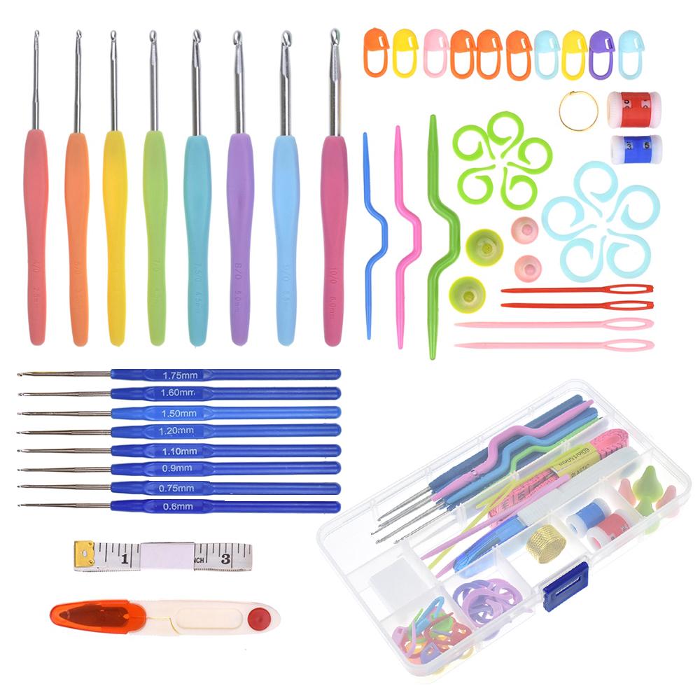 Hộp 50 cái móc, kim để đan len