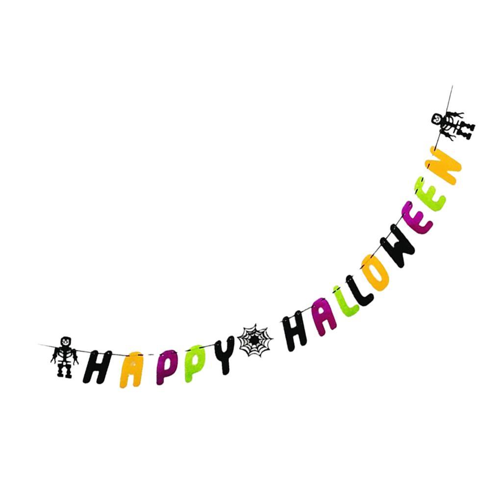 Halloween Banner Skeleton Skull Letters Bunting Garland Props Party Decor