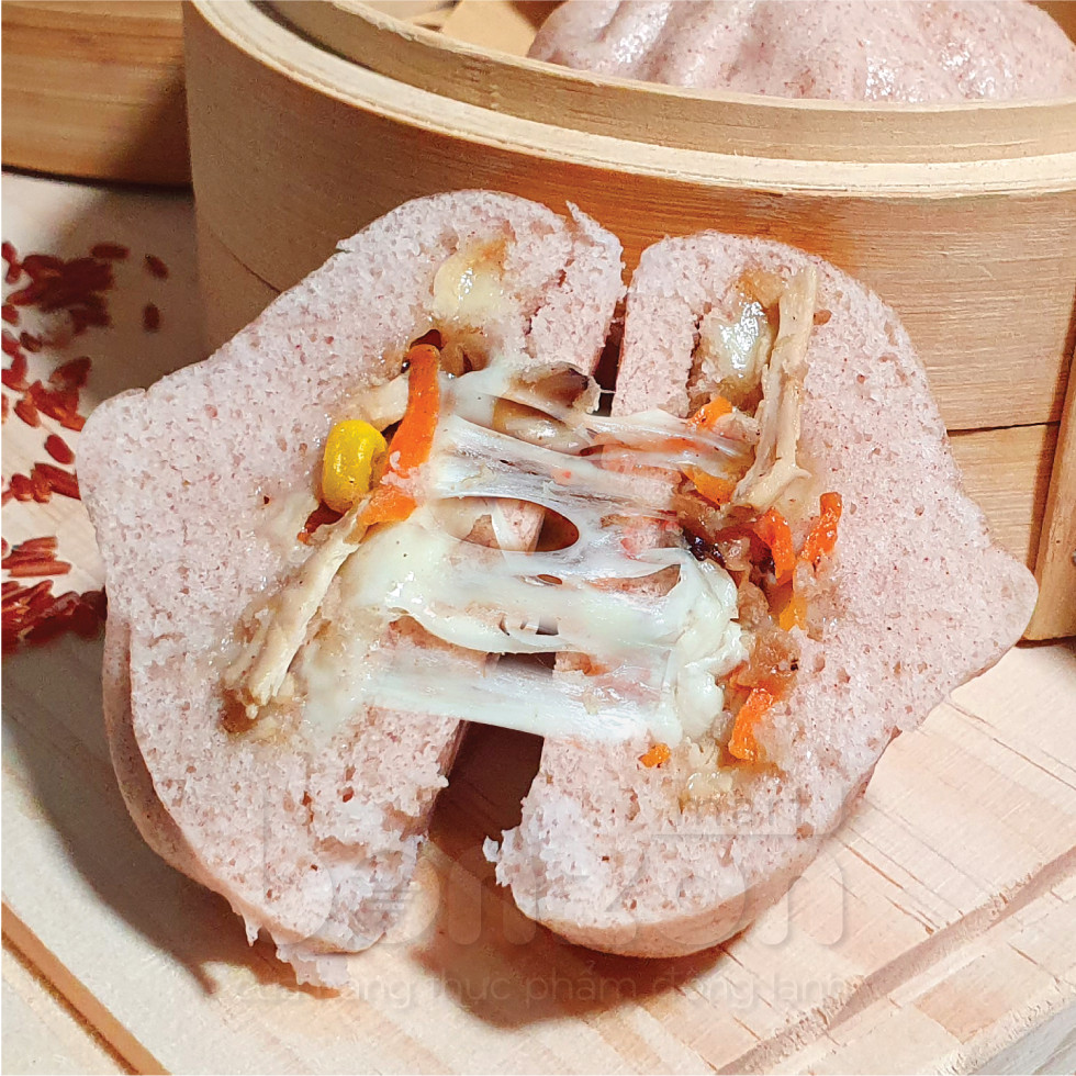 Bánh Bao Gạo Lứt Nhân Gà Phô Mai 70g