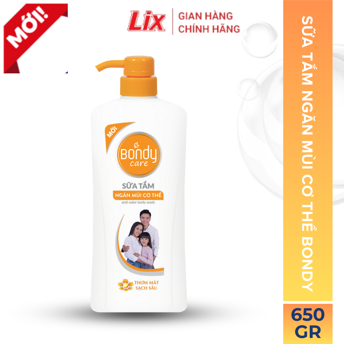 Sữa tắm ngăn mùi cơ thể Bondy Care, sữa tắm ngăn mùi lưu hương thơm tự nhiên Z0902 650g - Lixco Việt Nam