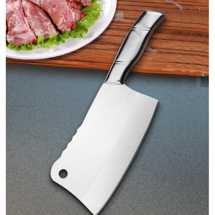 Dao chặt xương Inox Nhật cao cấp , thép không rỉ , lưỡi dao bén kích thước lớn cán inox rất bền dễ cầm ,sạch sẽ an toàn cho sức khỏe
