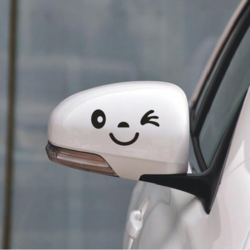 Tem dán gương ô tô 3D mặt baby dễ thương trang trí kính chiếu hậu xe hơi