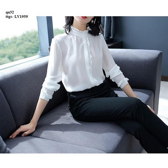 LV1959 ÁO SƠ MI NỮ LỤA NHÚN BÈO