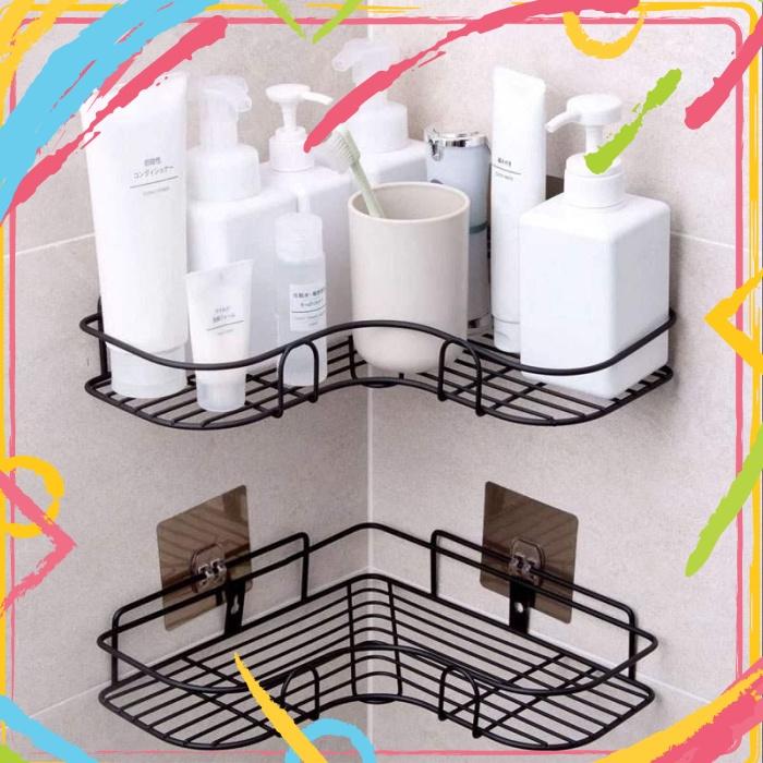Kệ Góc Dán Tường Phun Sơn Tĩnh Điện Nhà Tắm Nhà Bếp Siêu Chắc