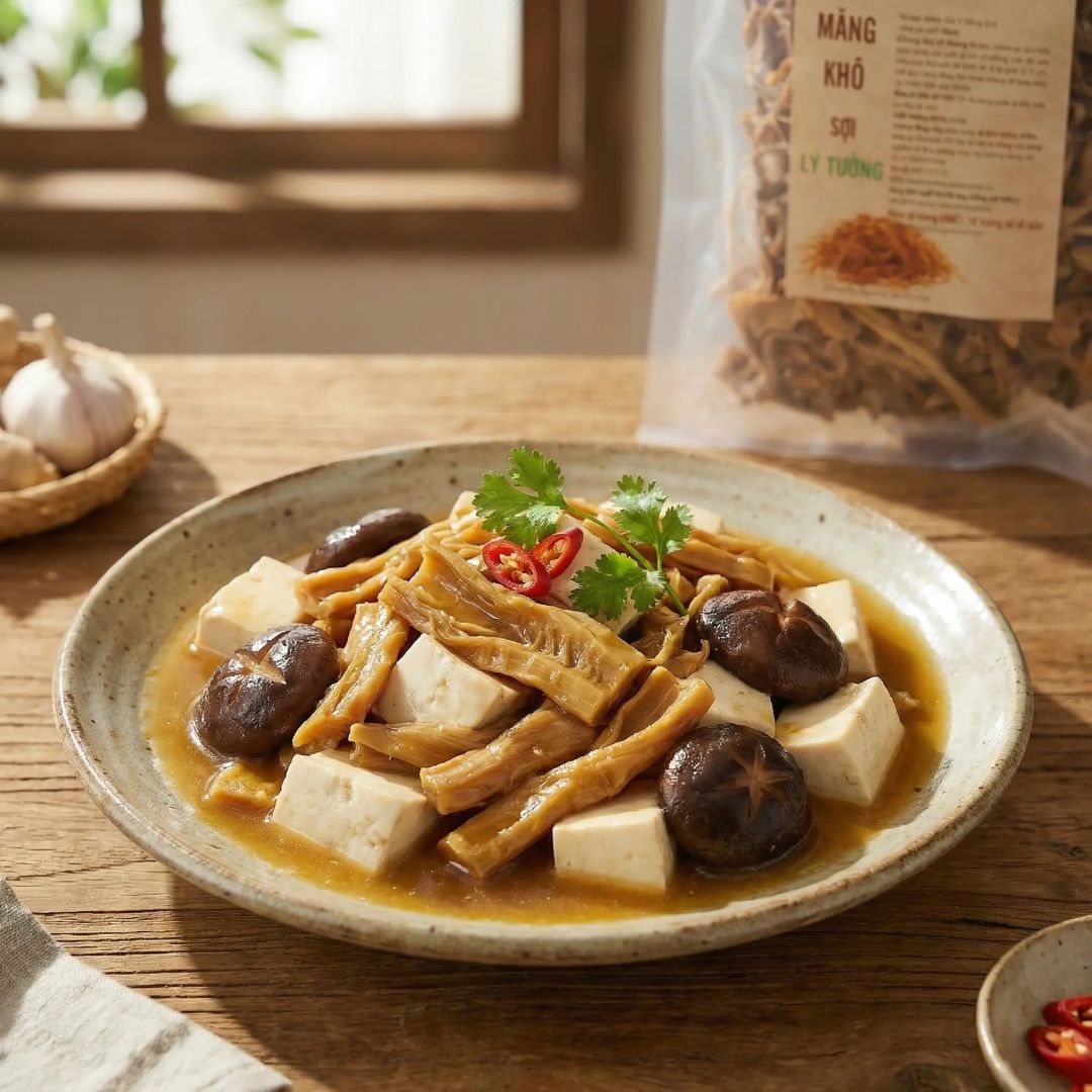 Măng Khô Miếng 200g - Thực phẩm Lý Tưởng - Hàng loại 1 - Miếng Dày, Ngâm Nở Đều