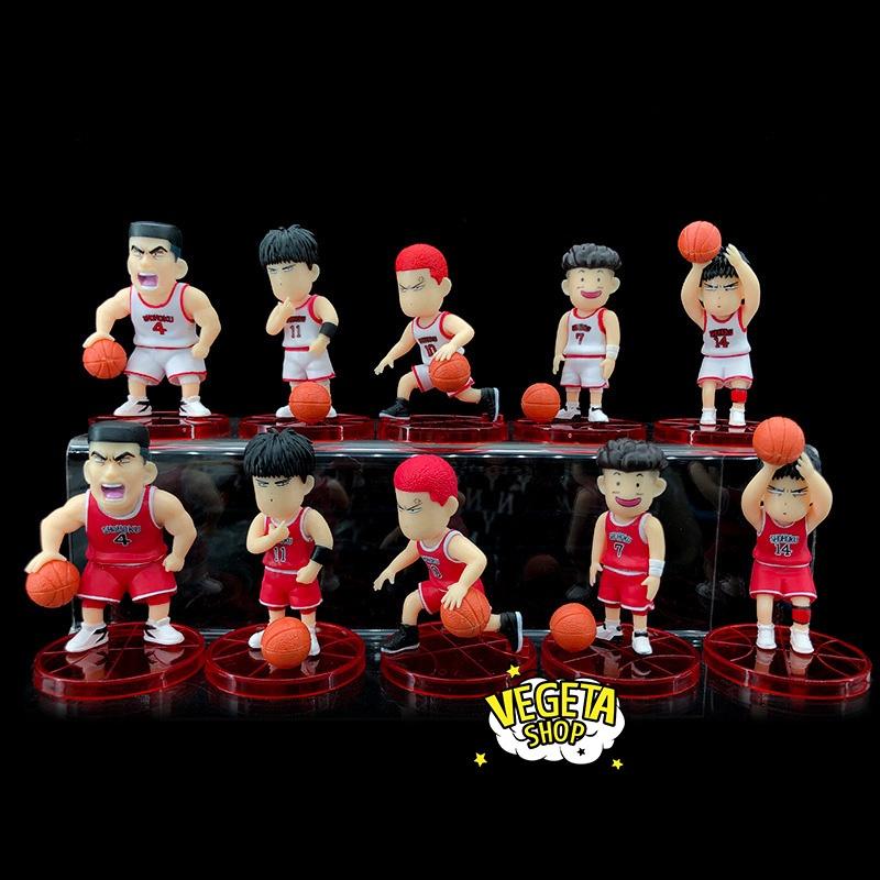 Mô hình Slam Dunk - Set Mô hình bóng rổ Hanamichi Rukawa Ryota Mitsui Akagi Takenori - Team bóng rổ trường Shohoku - 8cm