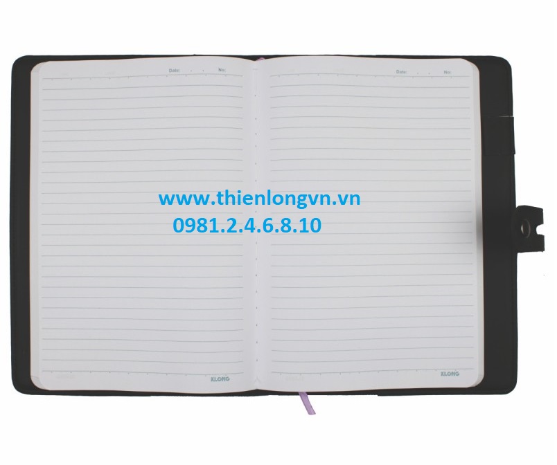 Sổ giả da Bureau B5 - 260 trang; Klong 345 bìa xanh đen