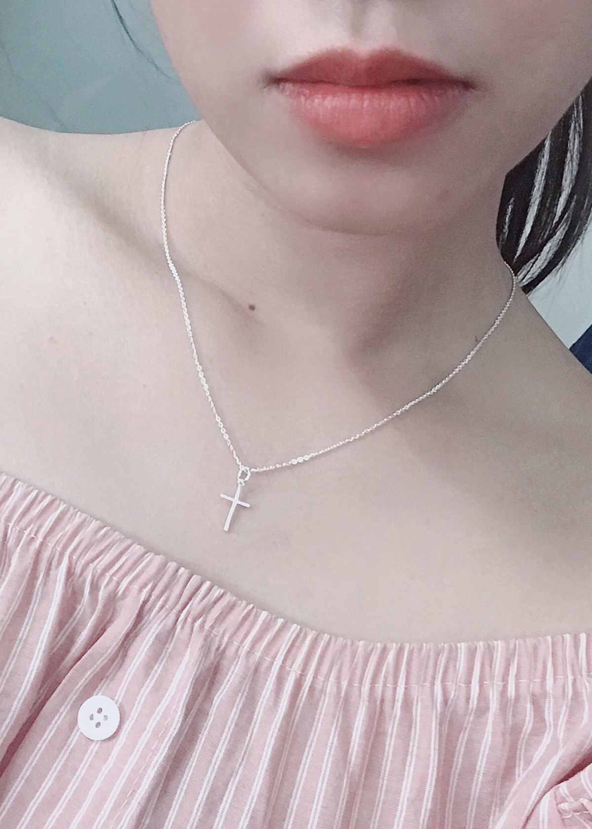 Dây chuyền bạc mặt thánh giá - Ngọc Quý Gemstones
