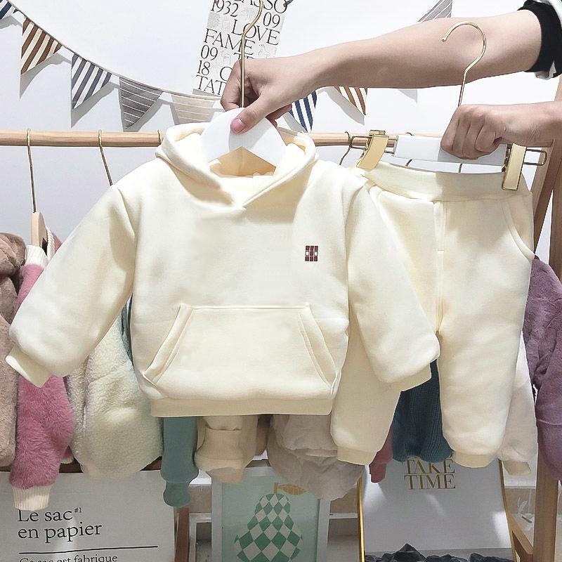 Thời Trang Sơ Sinh Bé Gái Bé Trai Quần Áo Bộ Áo Và Quần 2 Chiếc Ấm Lót Nỉ Bebe Trùm Đầu Phù Hợp Với Mùa Đông Quần Áo bộ 0-3Y