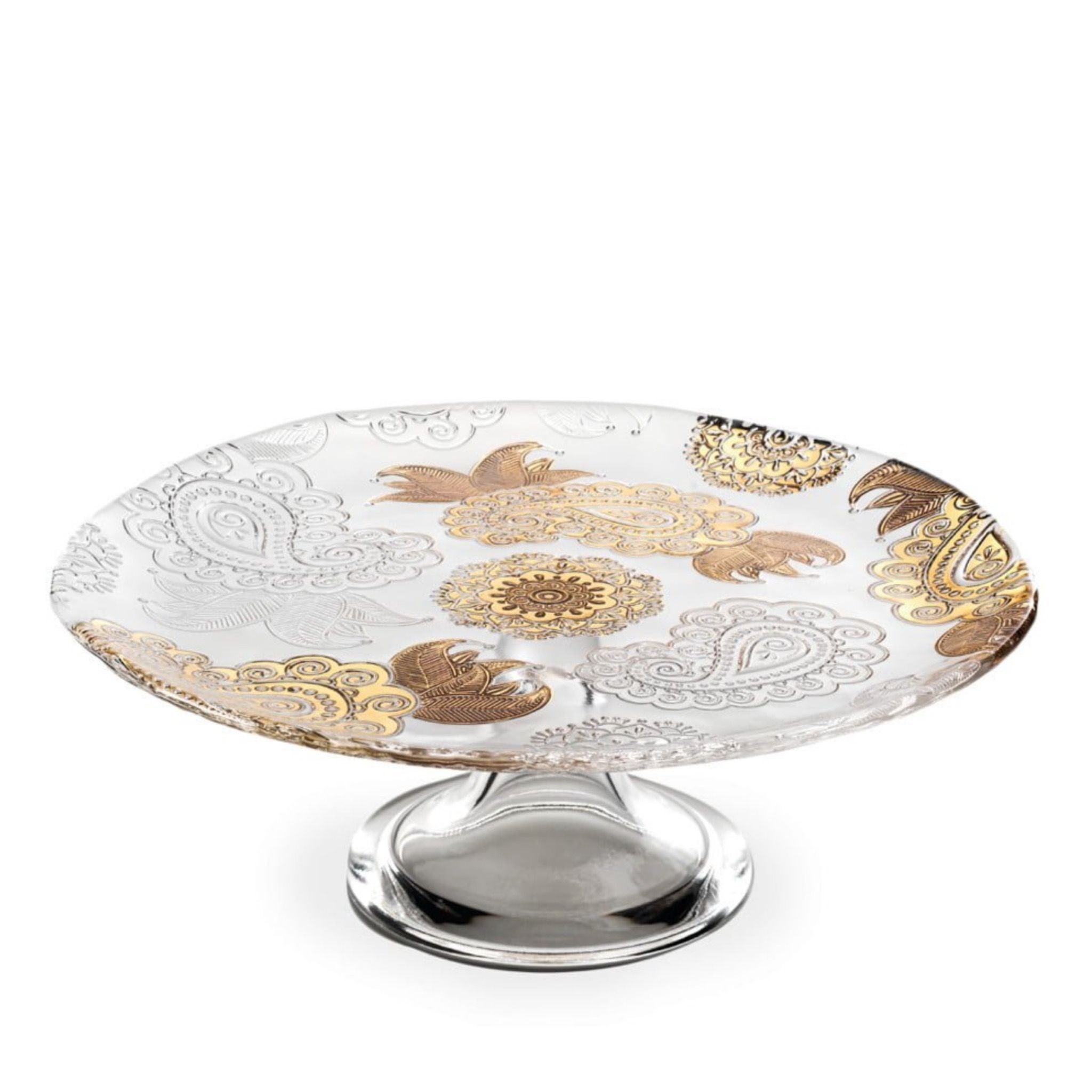 Đĩa chân đế IVV Pashmina Clear Gold 30cm hàng chính hãng