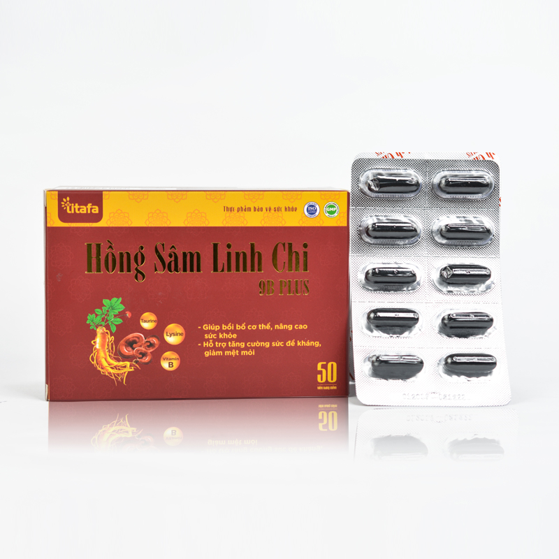 Viên uống HỒNG SÂM LINH CHI 9B PLUS- Giúp bồi bổ, giảm mệt mỏi, tăng sức đề kháng