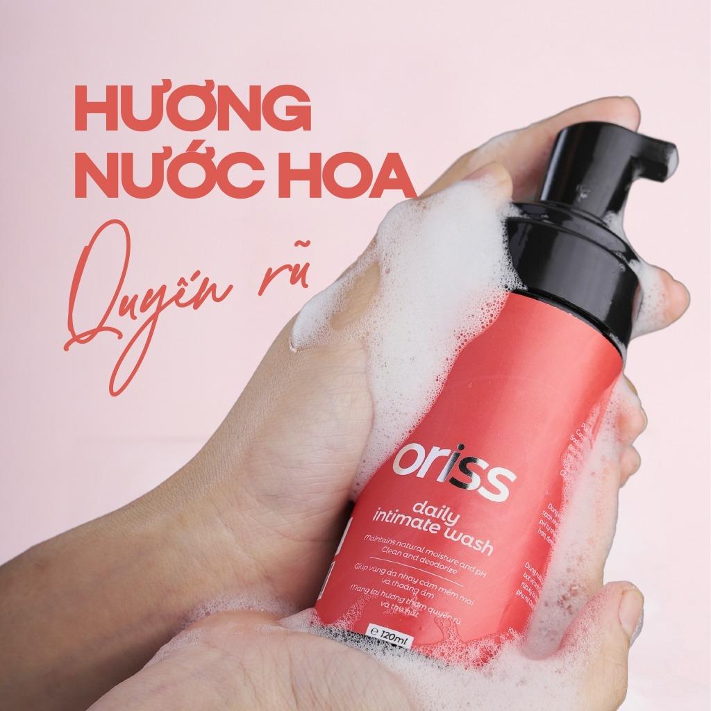 [MUA 1 TẶNG 1] Dung dịch vệ sinh phụ nữ dạng bọt Oriss Daily Intimate Wash hỗ trợ làm sạch dịu nhẹ hương nước hoa 120ml