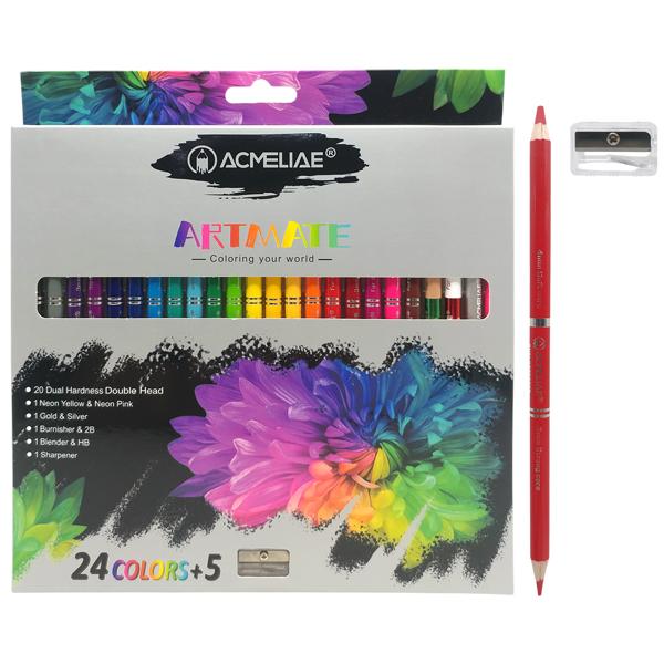 Hộp 24 Bút Chì Màu Vẽ 2 Đầu - Acmeliae 43979