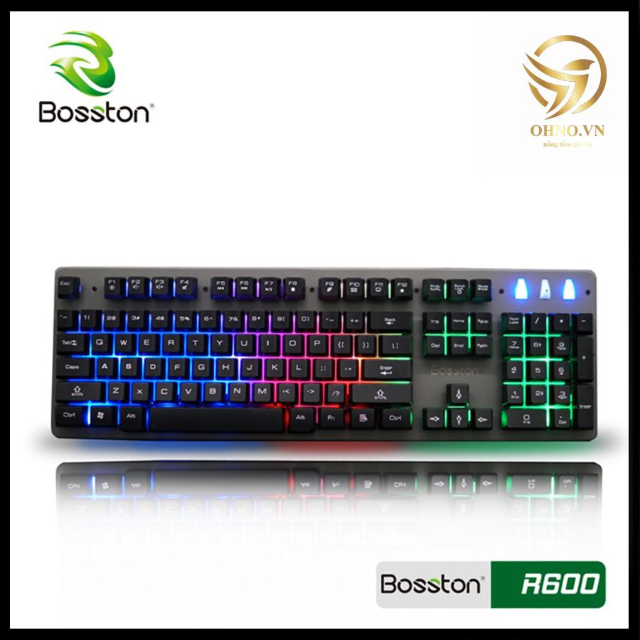 Bàn Phím Có Dây Đèn Led Bosston R600 Bàn Phím Máy Tính Chơi Game Giả Cơ Gaming hàng chính hãng