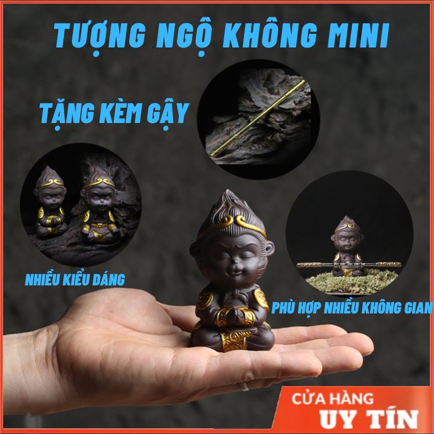 Tượng Tôn Ngộ Không mini , tượng trang trí bể cá, tượng trang trí tiểu cảnh