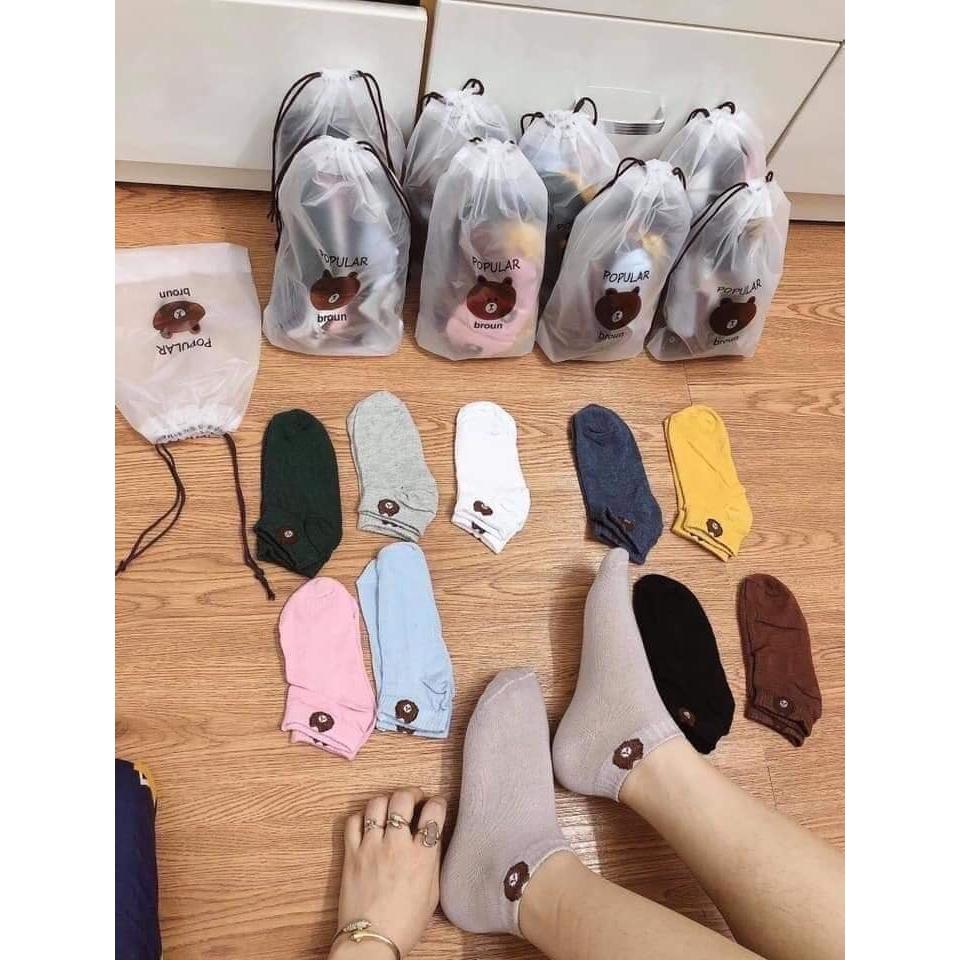 Sỉ 31k-SET 10 TẤT GẤU NHIỀU MÀU TƯƠI SÁNG