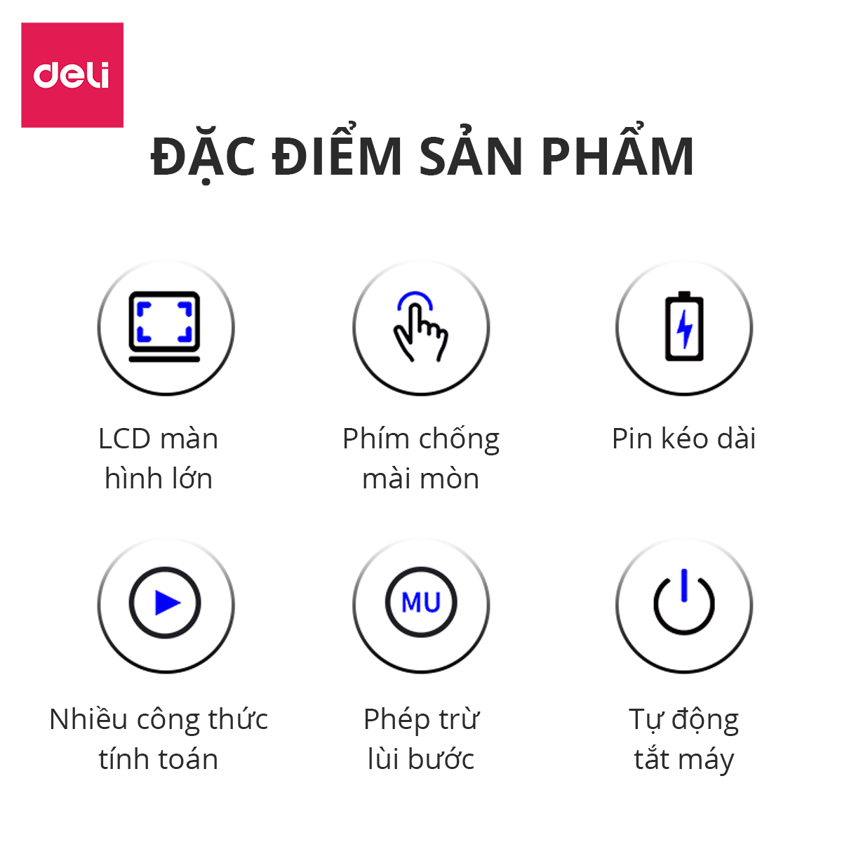 Máy Tính Để Bàn 12 Số Deli - Phù Hợp Kinh Doanh Văn Phòng Tính Chính Xác Cao Tiện Lợi - E837 TE837C