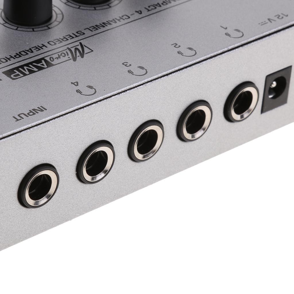 UK Plug Audio Amplifier Compact 4-channel Stereo Headphone