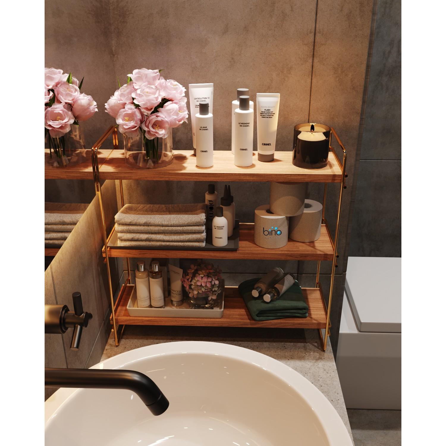 Máy Tính Để Bàn Kệ Sắp Xếp Nhà Bếp Nhà Tắm Kệ Sách Lưu Trữ Quản Lý Nữ Dây Thép Vàng Không Gỉ Bàn Dịch Vụ Giá Để Trang Trí Nhà Cửa