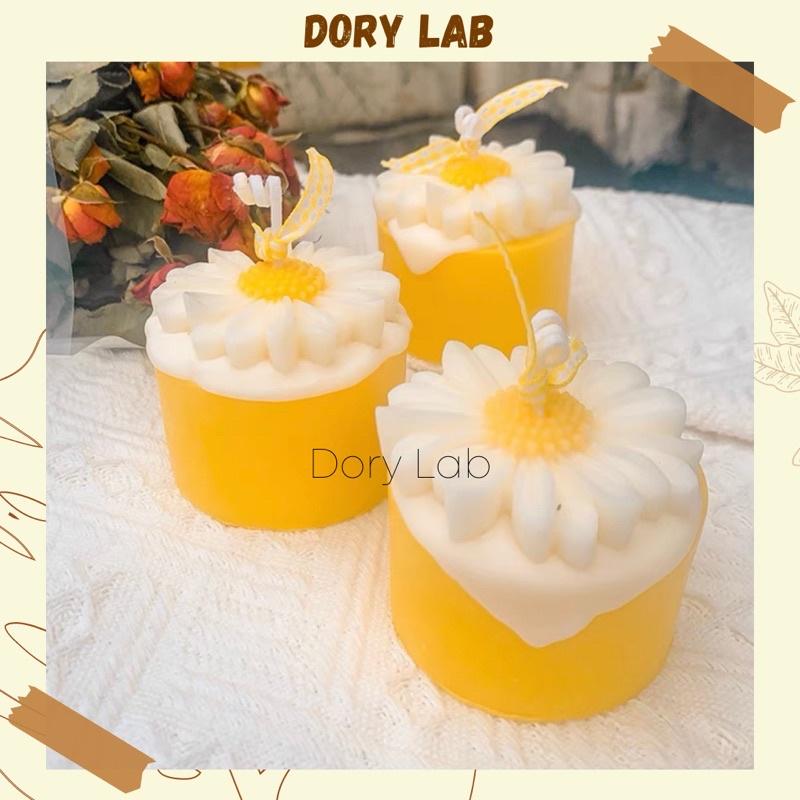 Nến Thơm Bánh Kem Hoa Cúc Vintage Handmade, Quà Tặng Độc Đáo - Dory Lab