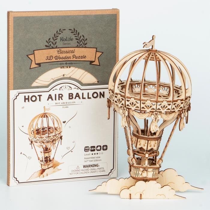 Đồ Chơi Lắp Ráp Bằng Gỗ 3D   Mô Hình Khinh Khí Cầu Hot Air Balloon