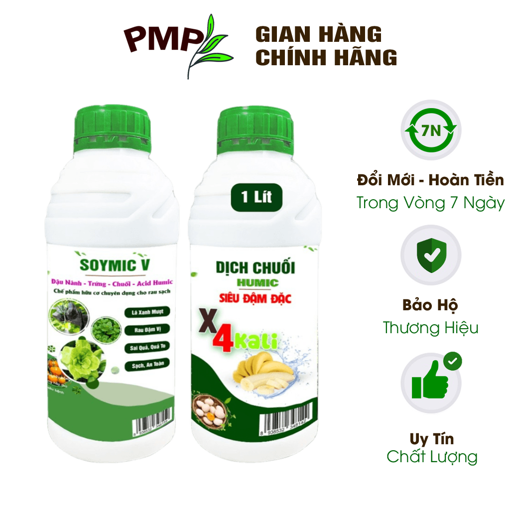 Combo Phân Đậu Nành Soymic V - Dịch Chuối Cho Rau Sạch