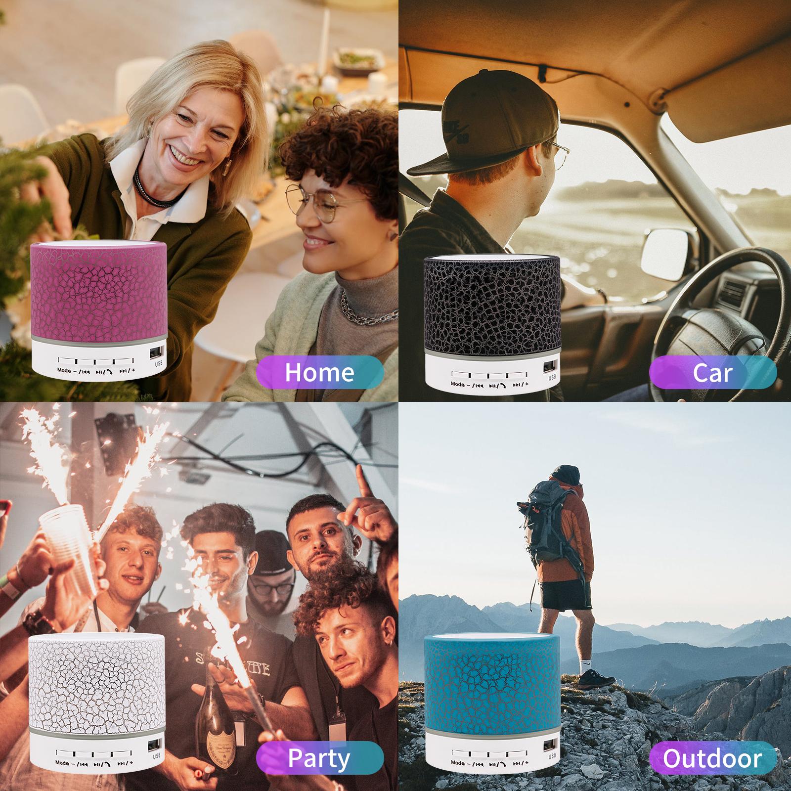 Loa Mini Đèn 7 Màu Bt Không Dây Nhỏ Có Thể Sạc Lại Di Động Cho Du Lịch