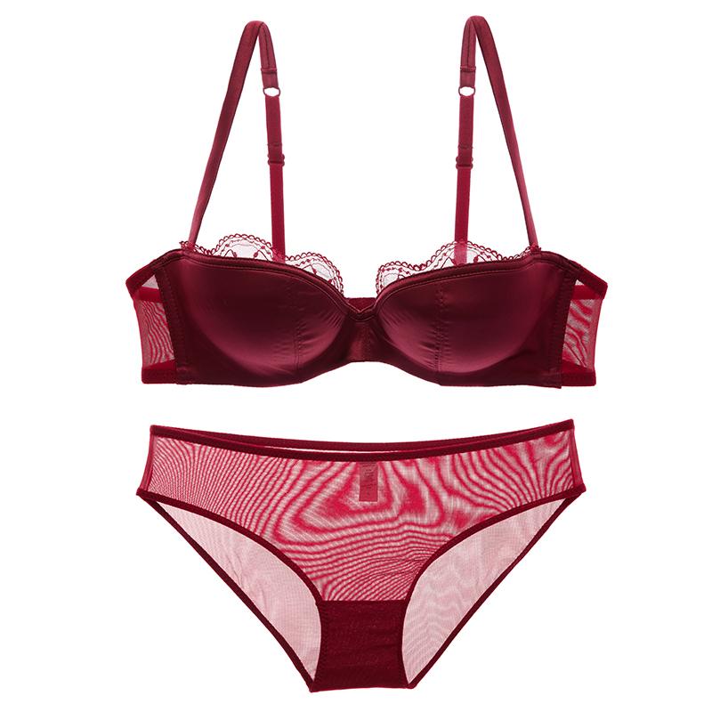 New Sexy Áo Ngực Và Quần Lót Bộ Đồ Lót Ren Cotton Mỏng Phụ Nữ Push Up Bra Cộng Với Kích Thước Phụ Nữ Đồ Lót Thiết Lập Màu Hồng D E Kích Thước Brassiere
