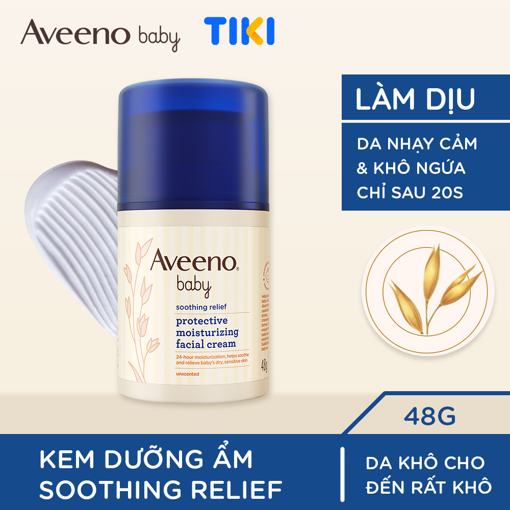 Kem dưỡng ẩm mặt làm dịu da nhạy cảm, khô ngứa Aveeno Baby Soothing Relief 48g