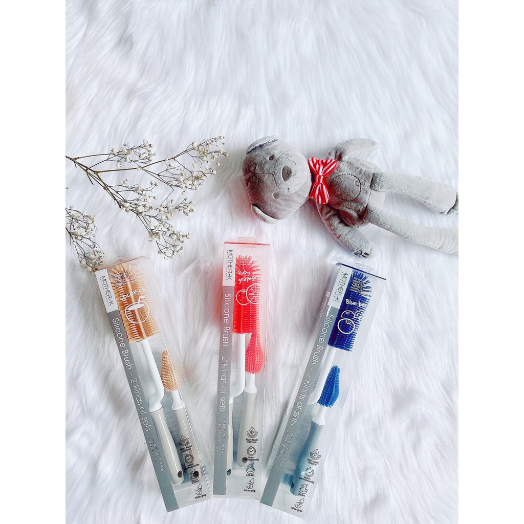 Bộ cọ bình sữa, núm ti Silicone Mother-K