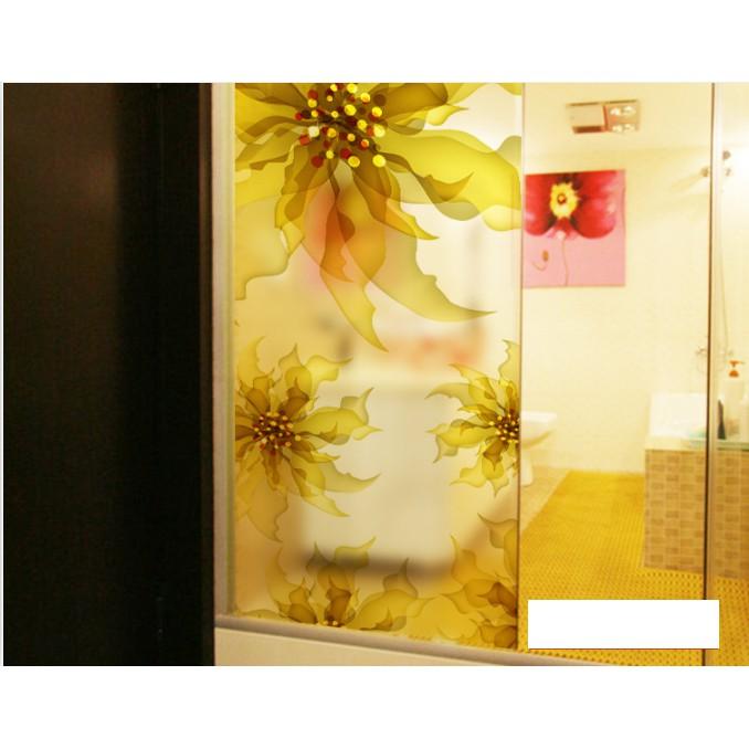 Decal Dán Kính Cao Cấp - Hoa Thủy Tinh Vàng